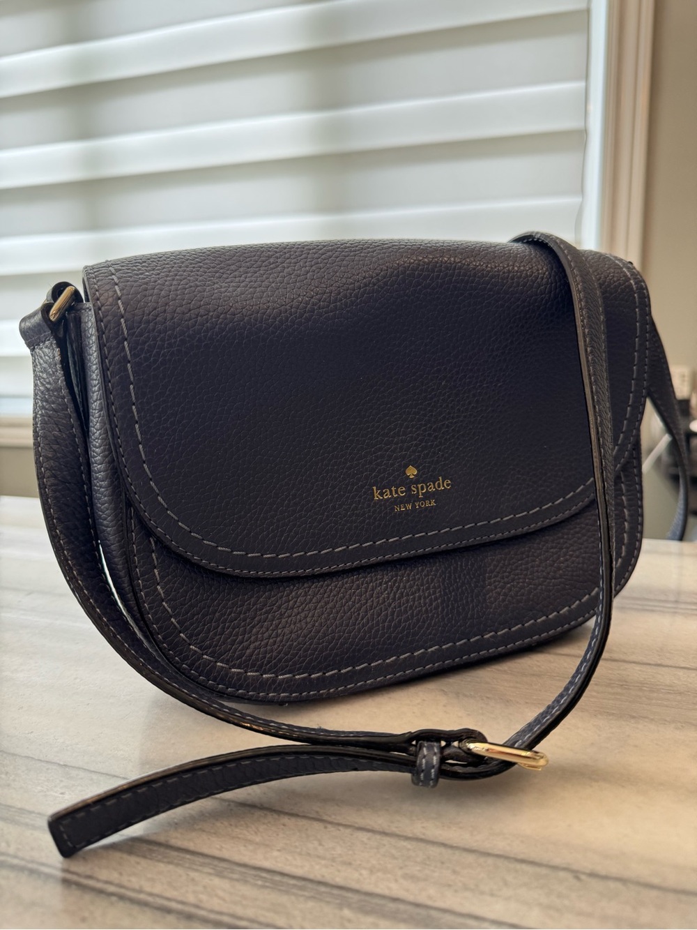 Kate Spade Leather Shoulder Bag - greyish purple